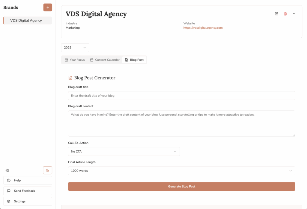VDS AI: Blog Post Generator